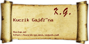 Kuczik Gajána névjegykártya